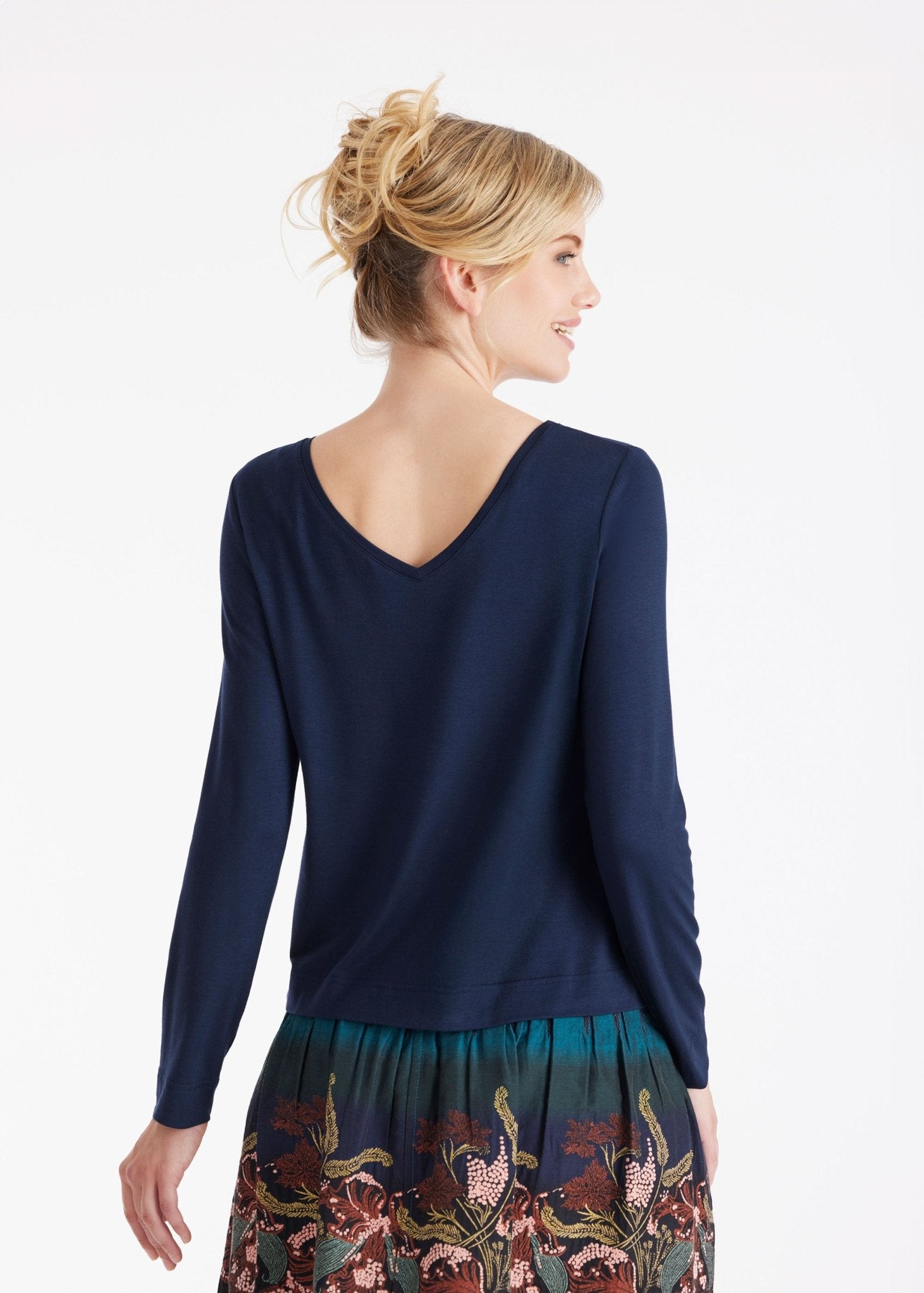 Wendeshirt CLIVONITA aus Viskose mit Rundhals oder V - Ausschnitt - FOX'S - Fashion