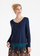 Wendeshirt CLIVONITA aus Viskose mit Rundhals oder V - Ausschnitt - FOX'S - Fashion